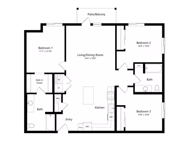 3 Bed C2 09-102 floor plan